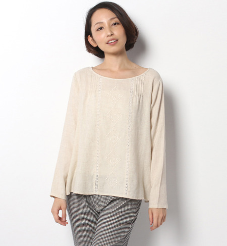 前身刺繍レースブラウス
