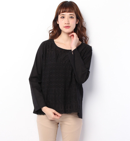 レースパッチワークブラウス