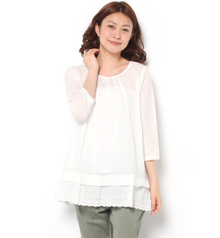 裾レースチュニック