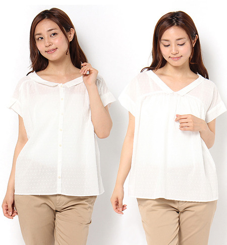 【サマンサモスモス/Samansa Mos2】 ドット柄ドビー前後着ブラウス [送料無料]