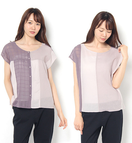 【サマンサモスモス/Samansa Mos2】 パッチワーク前後着ブラウス [送料無料]