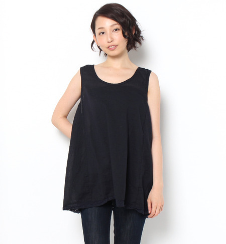 ボイル裾レースノースリーブブラウス