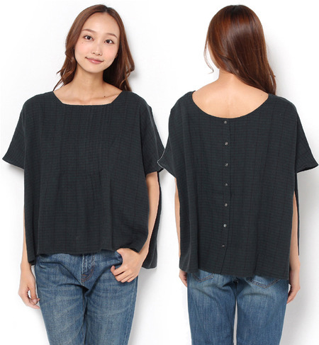 【サマンサモスモス/Samansa Mos2】 綿麻バックツイルタックブラウス [送料無料]