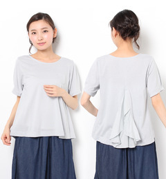 【サマンサモスモス/Samansa Mos2】 異素材切替後ろフリルプルオーバー [3000円(税込)以上で送料無料]