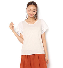 【サマンサモスモス/Samansa Mos2】 袖スカラップカットソー [3000円(税込)以上で送料無料]