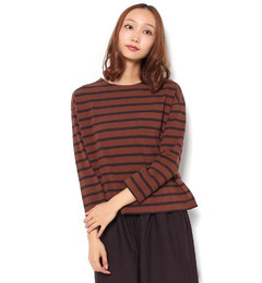 【サマンサモスモス/Samansa Mos2】 細ボーダー空紡糸プルオーバー [3000円(税込)以上で送料無料]