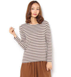 【サマンサモスモス/Samansa Mos2】 ベア天ボーダークルーネックプルオーバー [3000円(税込)以上で送料無料]