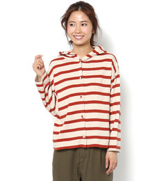 【サマンサモスモス/Samansa Mos2】 スムースボーダーパーカー [3000円(税込)以上で送料無料]