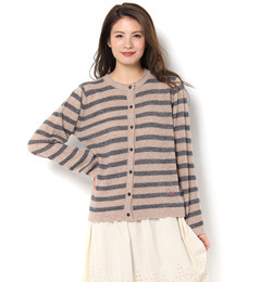 【サマンサモスモス/Samansa Mos2】 ワンポイント刺繍ボーダーカーディガン [3000円(税込)以上で送料無料]