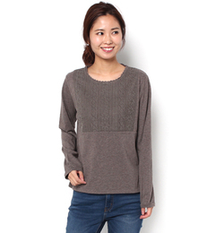 【サマンサモスモス/Samansa Mos2】 フロント起毛レースクルーネックプルオーバー [3000円(税込)以上で送料無料]