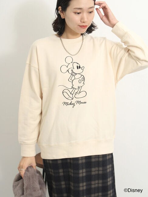 【Disney】ミッキー/刺繍スウェット