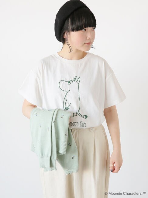 限定カラー】【Moomin×Samansa Mos2】ハンドステッチ風Tシャツ|Samansa