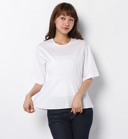 SACRA 5分袖ペプラムブラウス