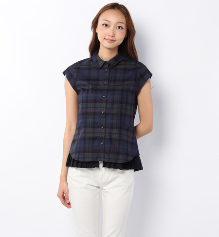 裾プリーツブラウス