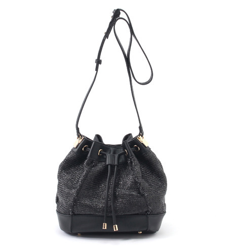 雑材巾着ショルダーバッグ