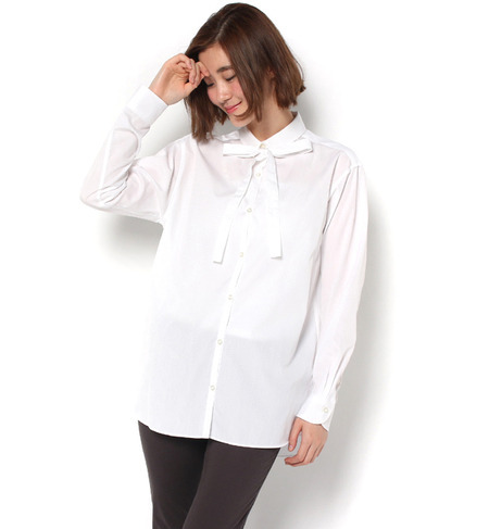 【アクアガール/aquagirl】 シャドードット柄ボウタイ付きシャツ [送料無料]