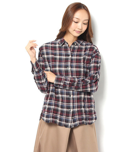 【アクアガール/aquagirl】 2WAYチェック柄シャツ [送料無料]