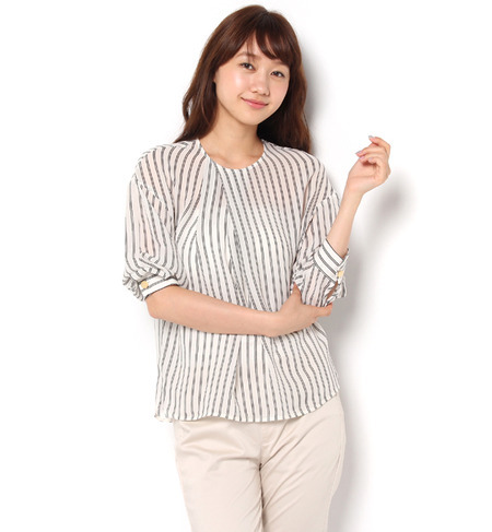 【アクアガール/aquagirl】 キュプラストライプドレスシャツ [送料無料]