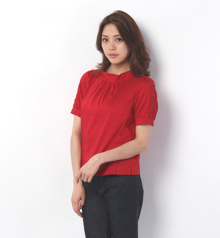 レース切り替えブラウス