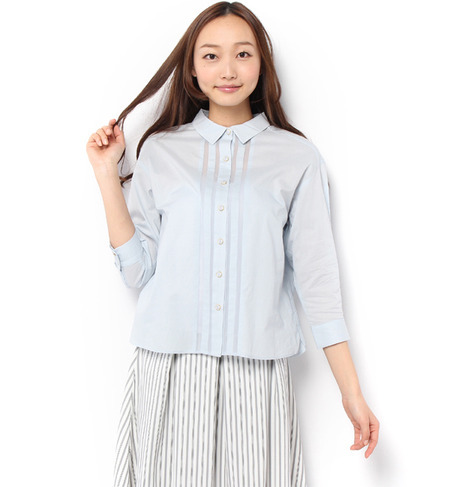 シフォン切り替えシャツ