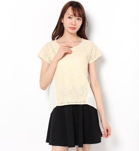 シフォンレースブラウス