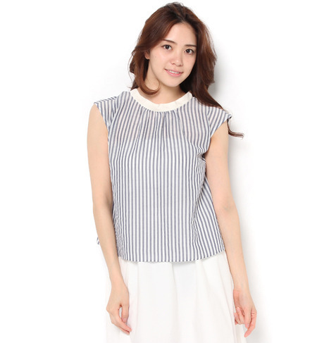 ストライプフレンチスリーブカットソー