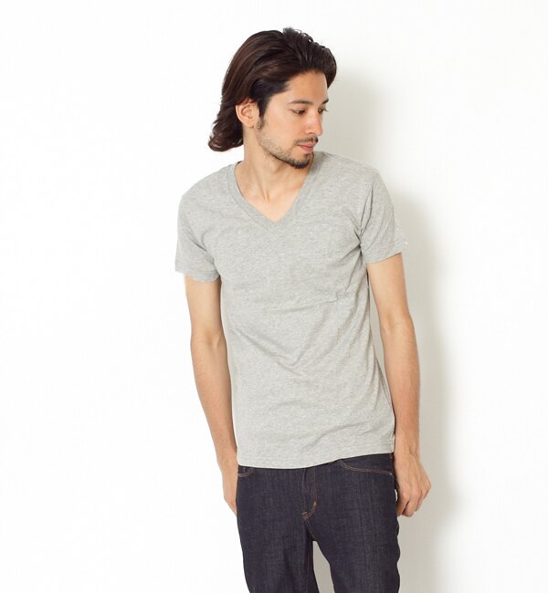 【ベースステーション/BASESTATION】 inner light v neck t shirts [3000円(税込)以上で送料無料]