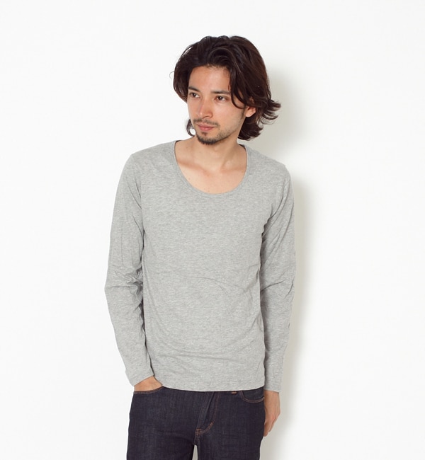 【ベースステーション/BASESTATION】 inner light u neck long tee [3000円(税込)以上で送料無料]