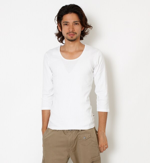 【ベースステーション/BASESTATION】 baby rib U neck 3/4 sleeve [3000円(税込)以上で送料無料]