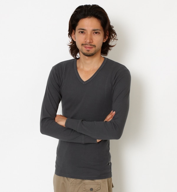 【ベースステーション/BASESTATION】 baby rib V necklong t shirt [送料無料]