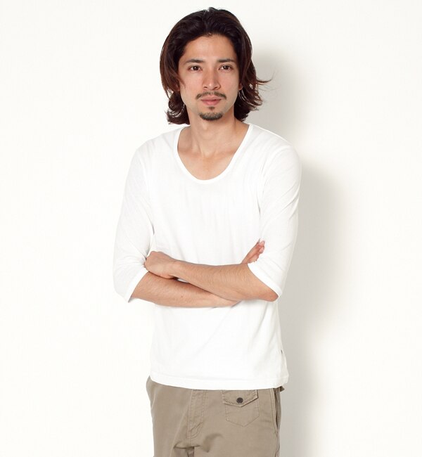 【ベースステーション/BASESTATION】 inner light U neck 3/4 ｓｌｅｅｖｅ [3000円(税込)以上で送料無料]