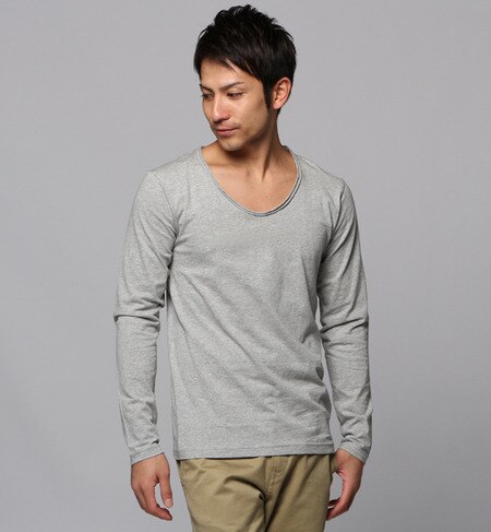 inner light roll collar long tee