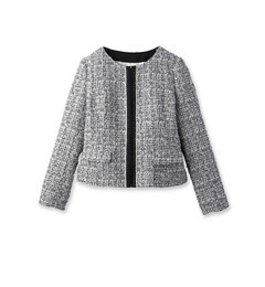 【アンタイトル/UNTITLED】 [L]配色ラインノーカラーツイードジャケット [送料無料]