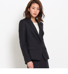 【アンタイトル/UNTITLED】 [L]ウール混ストライプジャケット [送料無料]