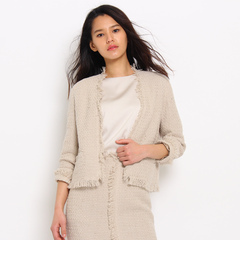 【ドレステリア/DRESSTERIOR】 リネン混ツイード ノーカラージャケット [送料無料]