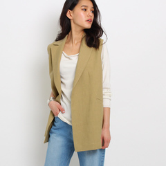 【ドレステリア/DRESSTERIOR】 リネンノースリーブジャケット [送料無料]