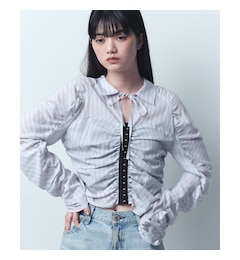 CODE A｜Lyocell stripe blouse