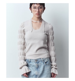 CODE A｜gathered sleeves knit