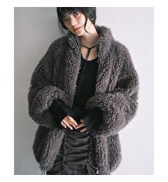 CODE A｜w needle faux fur coat