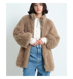 CODE A｜w needle faux fur coat