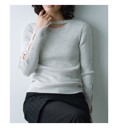 CODE A｜melange knit cutting pullover