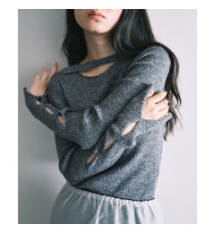 CODE A｜melange knit cutting pullover