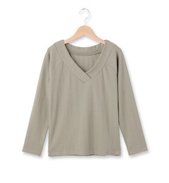 【オゾック/OZOC】 細リブVネックプルオーバー [3000円(税込)以上で送料無料]