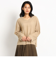 【オゾック/OZOC】 MIX編みVネックニット [3000円(税込)以上で送料無料]