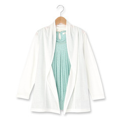 【グローブ/grove】 ドットプリーツブラウス+トッパーカーディガン [3000円(税込)以上で送料無料]