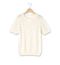 【グローブ/grove】 透かし編みラメ混ニット [3000円(税込)以上で送料無料]