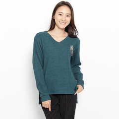 【グローブ/grove】 ブローチ付きVネックニットプルオーバー [3000円(税込)以上で送料無料]
