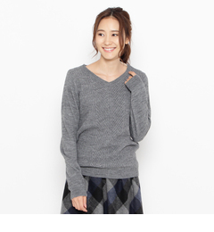 【グローブ/grove】 ミドルゲージVネックニット [3000円(税込)以上で送料無料]
