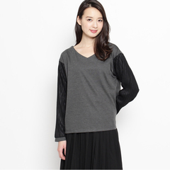 【グローブ/grove】 プリーツ袖ポンチカットソー [3000円(税込)以上で送料無料]