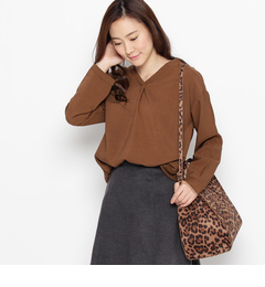 【グローブ/grove】 Vネック異素材プルオーバー [3000円(税込)以上で送料無料]